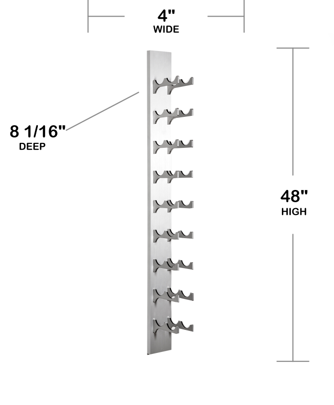 18-Bottle Classic Series Wine Rack, 4ft. - silver, Liquid Systems, Metal Wine Racks, Label Forward, Modern Wine Racks