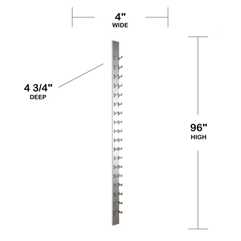 18-Bottle Classic Series Wine Rack, 8ft. - silver, Liquid Systems, Metal Wine Racks, Label Forward, Modern Wine Racks