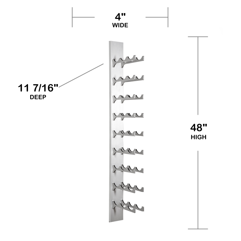 27-Bottle Classic Series Wine Rack, 4ft. - silver, Liquid Systems, Metal Wine Racks, Label Forward, Modern Wine Racks