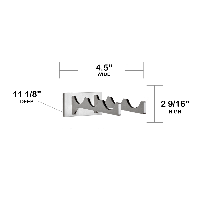 3-Bottle Mono Series Wine Rack - silver, Liquid Systems, Metal Wine Racks, Label Forward, Modern Wine Racks