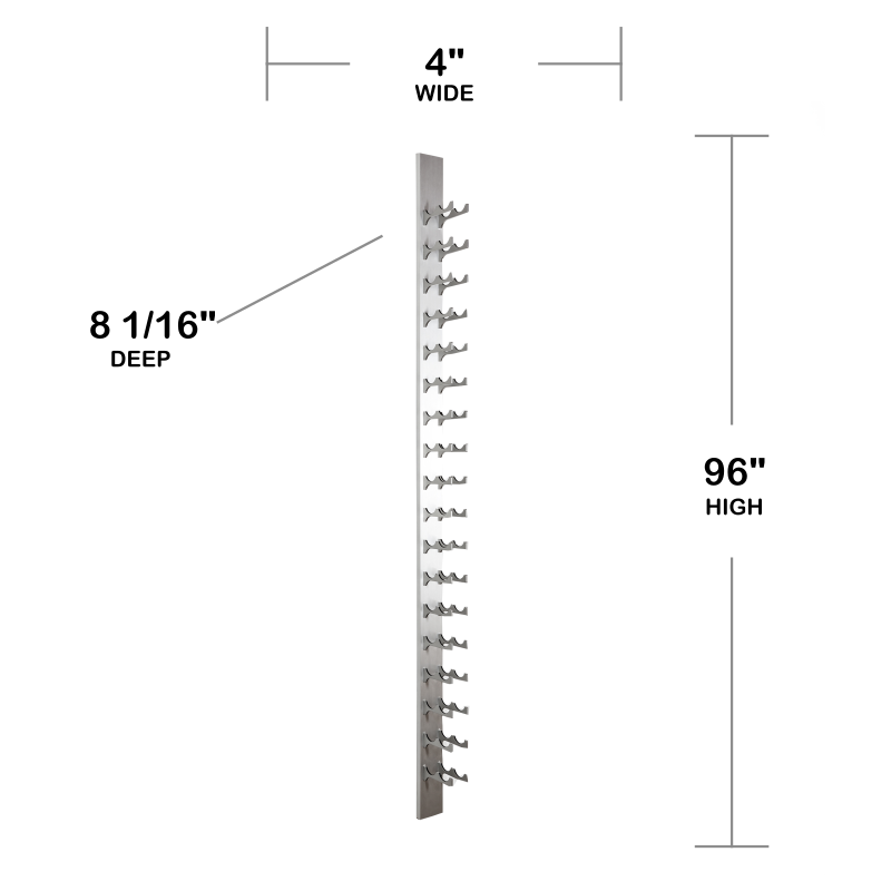 36-Bottle Classic Series Wine Rack, 8ft. - silver, Liquid Systems, Metal Wine Racks, Label Forward, Modern Wine Racks