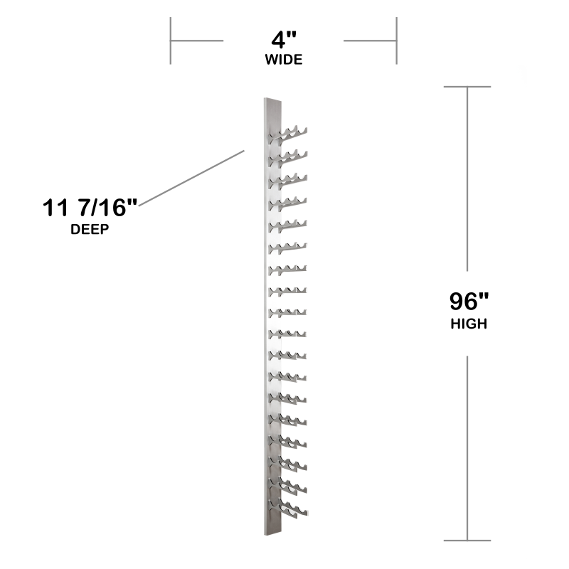 54-Bottle Classic Series Wine Rack, 8ft. - silver, Liquid Systems, Metal Wine Racks, Label Forward, Modern Wine Racks