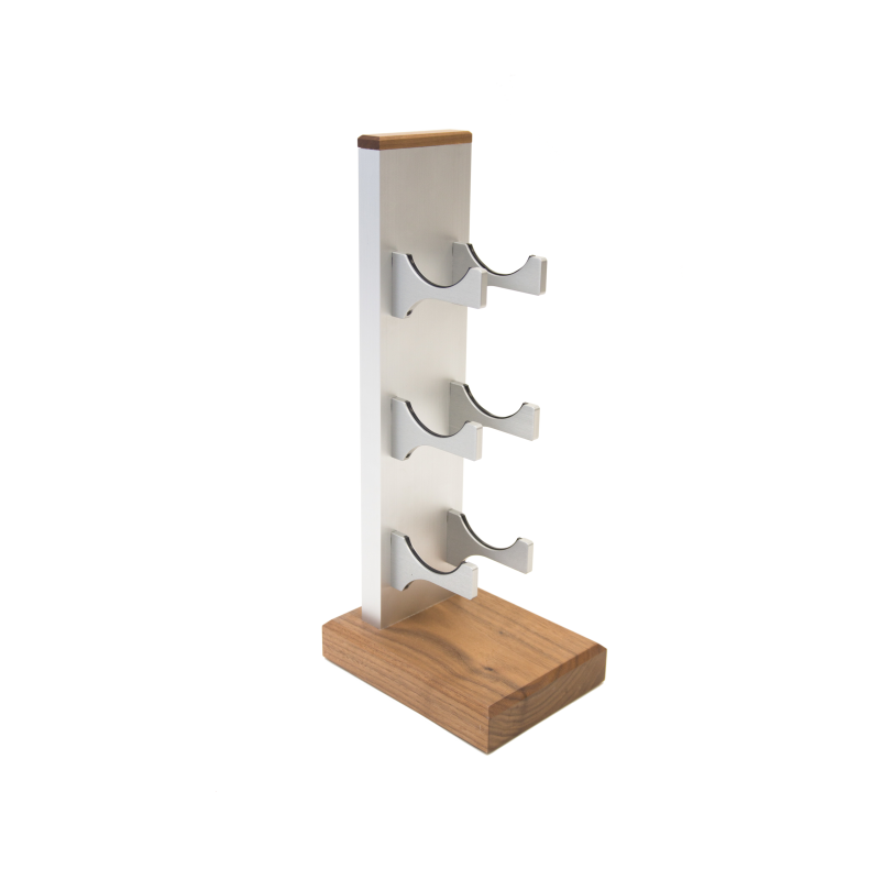 3-Bottle Mini Series Wine Rack - silver, Liquid Systems, Metal Wine Racks, Label Forward, Modern Wine Racks