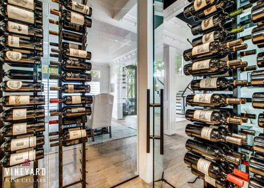 A dramatic wine room