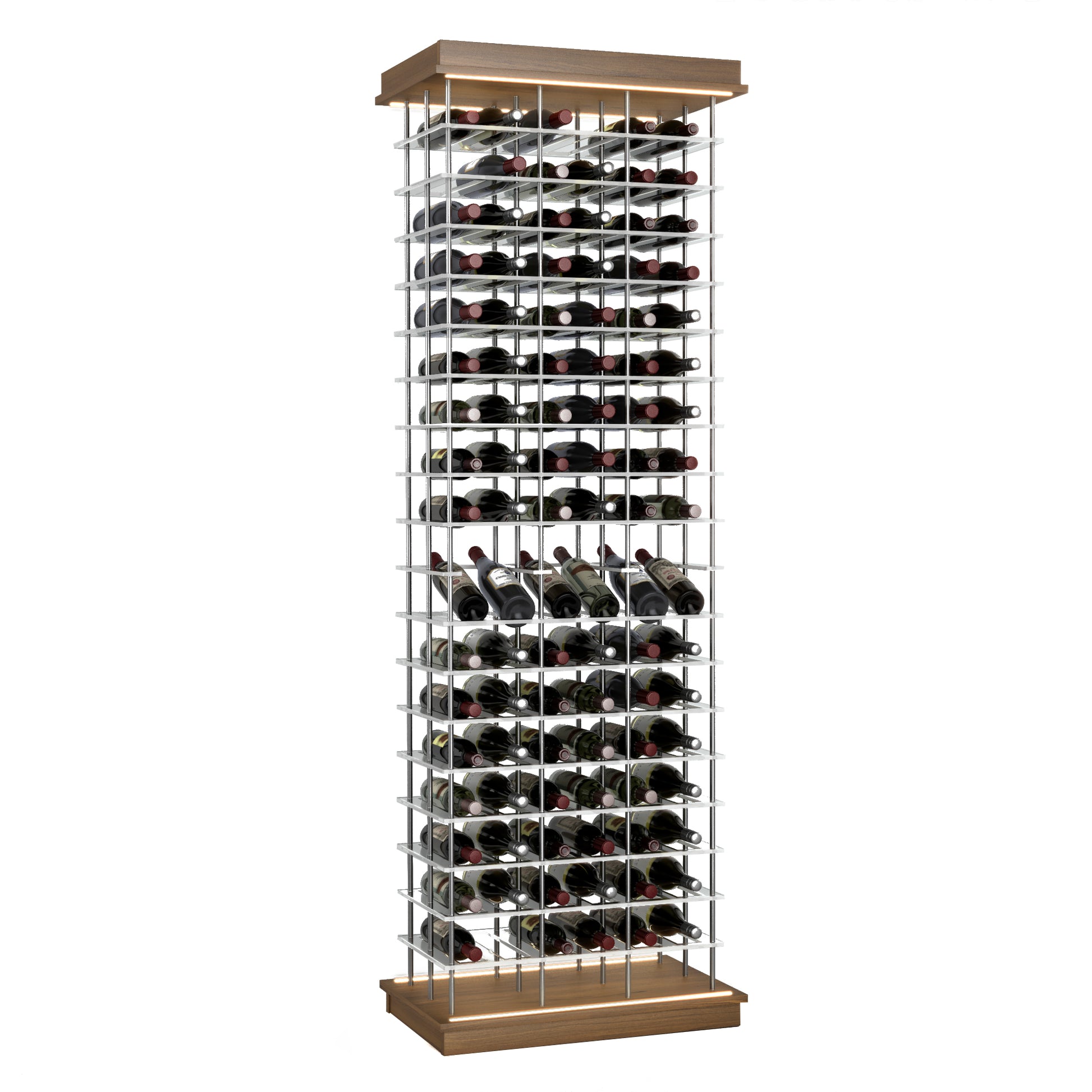 102-Bottle Elevation Wine Rack with Angled Display, Cork Forward, Modern Wine Storage, Kessick