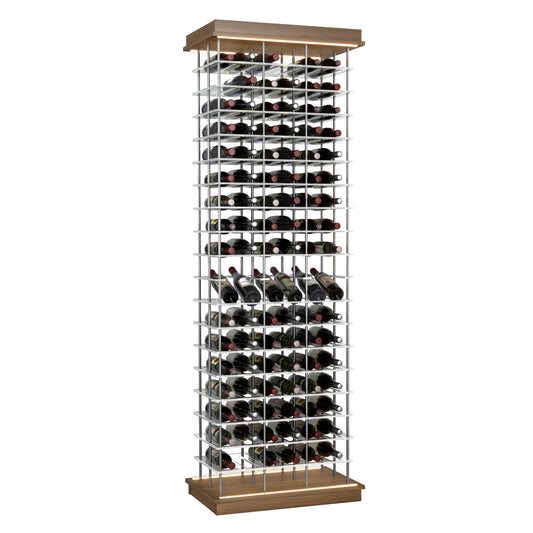 102-Bottle Elevation Wine Rack with Angled Display, Cork Forward, Modern Wine Storage, Kessick