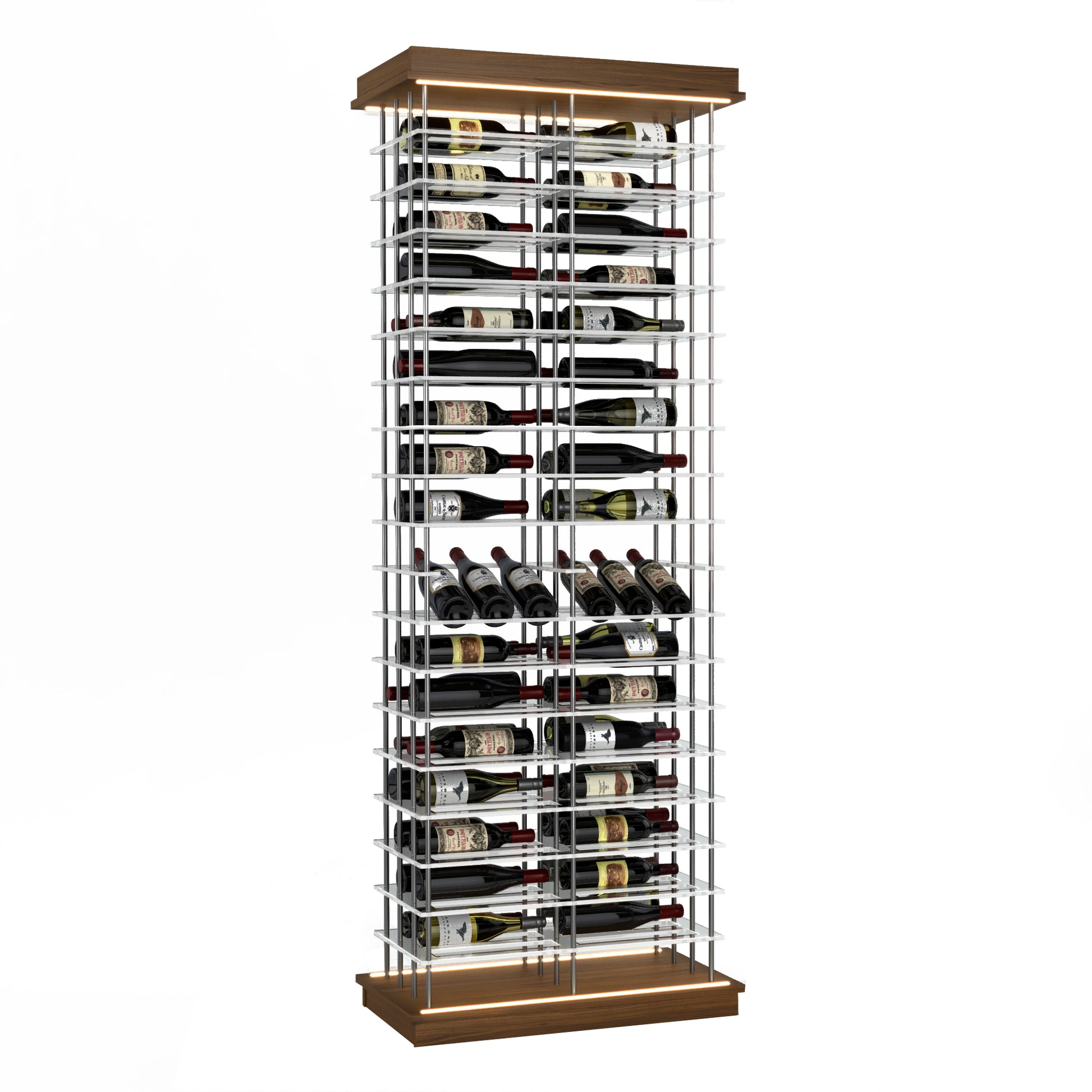 102-Bottle Elevation Wine Rack with Angled Display, Label Forward, Modern Wine Storage, Kessick