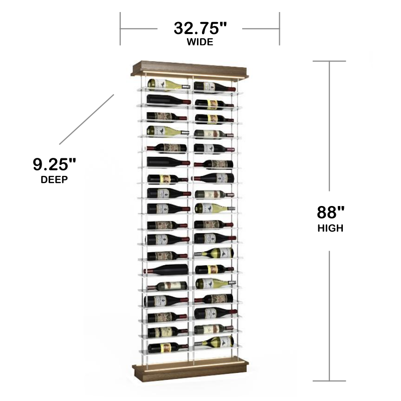 36-Bottle Elevation Wine Rack, Label Forward, Modern Wine Storage, Kessick