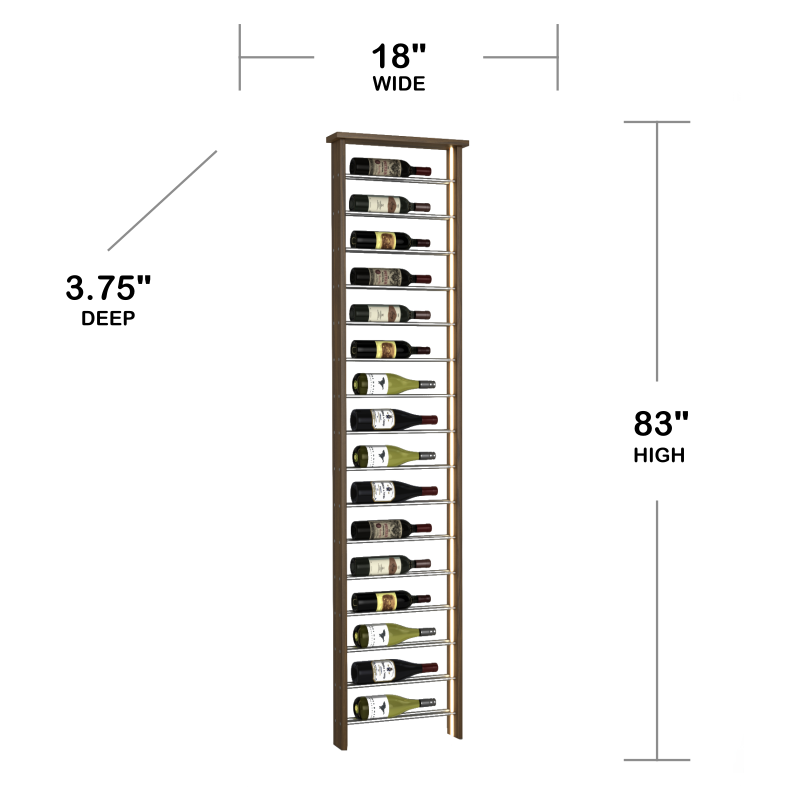 16-Bottle Parallel Wine Rack, One-Column, Modern Wine Rack, Parallel Wine Rack, Kessick