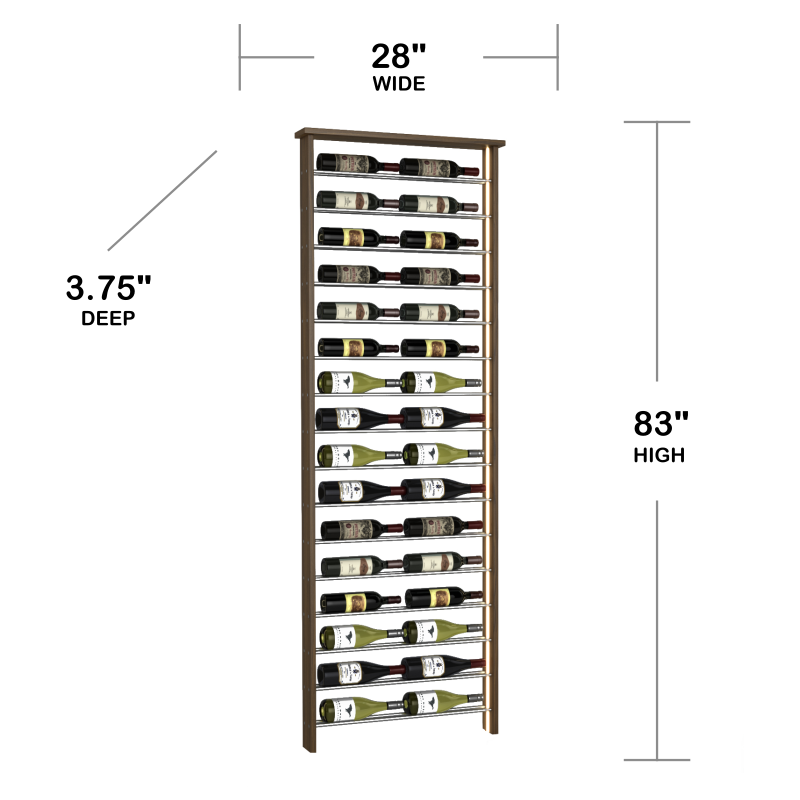 32-Bottle Parallel Wine Rack, Two-Column, Modern Wine Rack, Parallel Wine Rack, Kessick