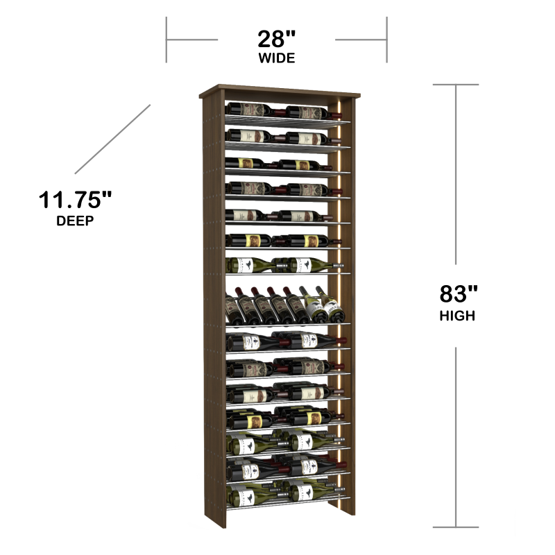 90-Bottle Parallel Wine Rack with Angled Display, Two-Column, Modern Wine Rack, Parallel Wine Rack, Kessick